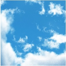 Logo der Rauchentwhnungskurse: Zarte weie Wolken am blauen Himmel